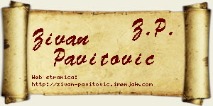 Živan Pavitović vizit kartica
